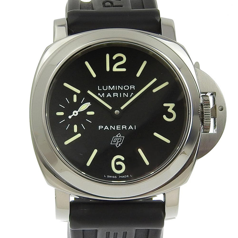 [Panerai] Panerai Luminol Marina PAM00005/OP6728 Stainless steel x Rubber Black Men's Black Dial Watch A-Rank