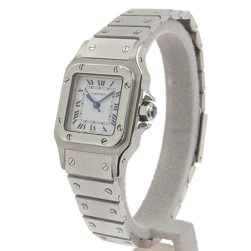 [Cartier] Cartier Santo Sugarbe SM Stainless Steel Automatic Wind Analog Ladies White Dial Watch
