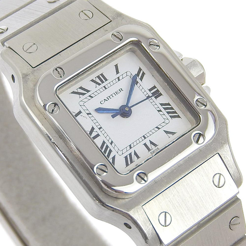 [Cartier] Cartier Santo Sugarbe SM Stainless Steel Automatic Wind Analog Ladies White Dial Watch