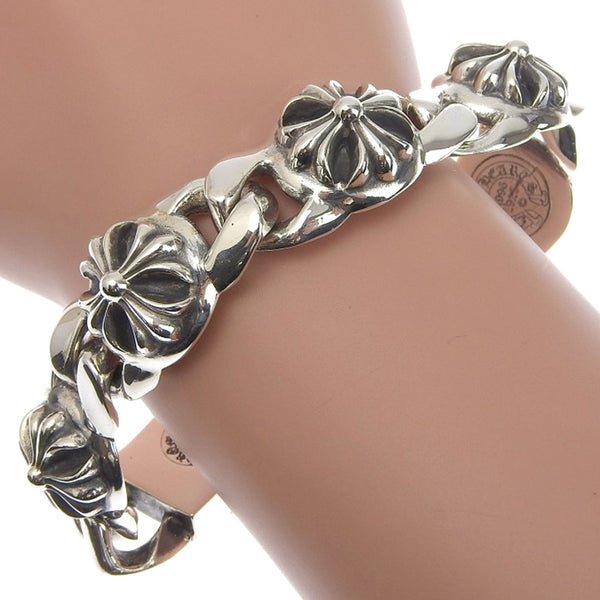 [Chrome Hearts] Chrome Hearts Cross Link Breath 6 Link Silver 925 Bracelet masculin A RANG