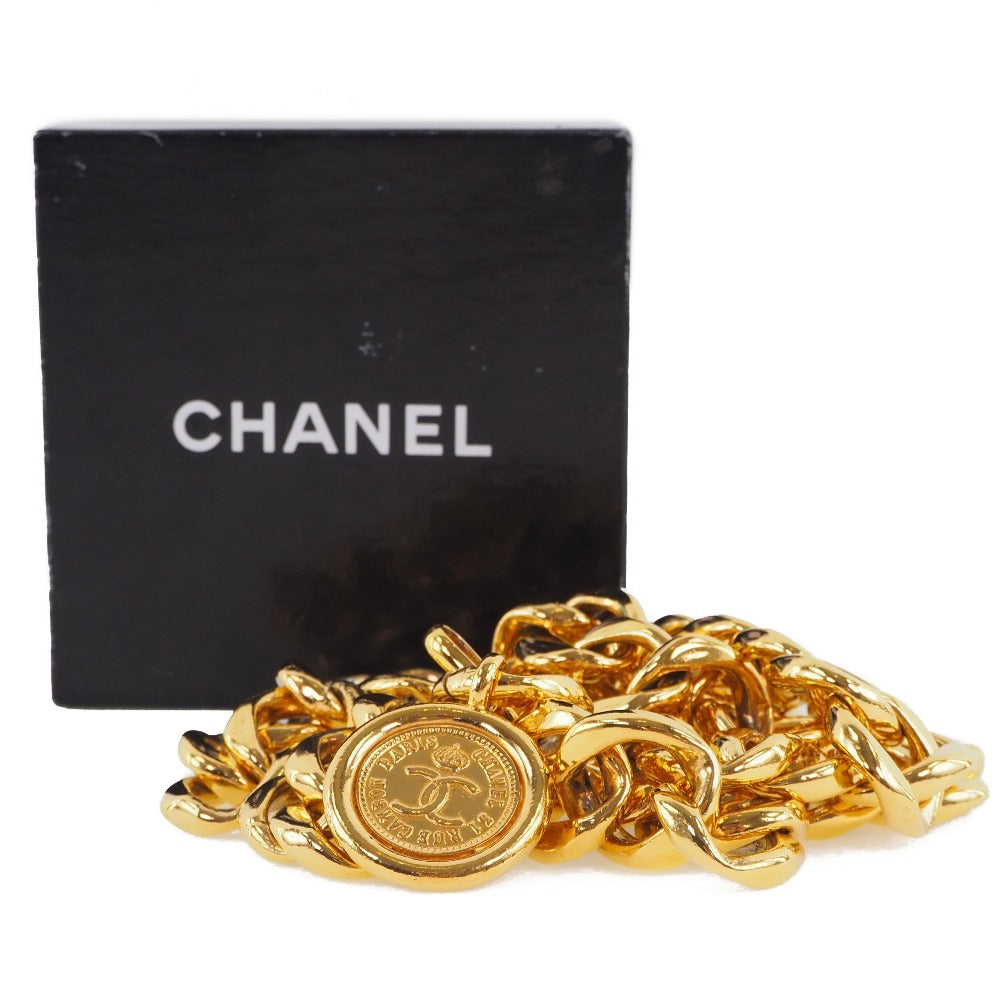 [CHANEL] Chanel, Chain Belt Coco Mark Coin Gold Plating Ladies Belt
