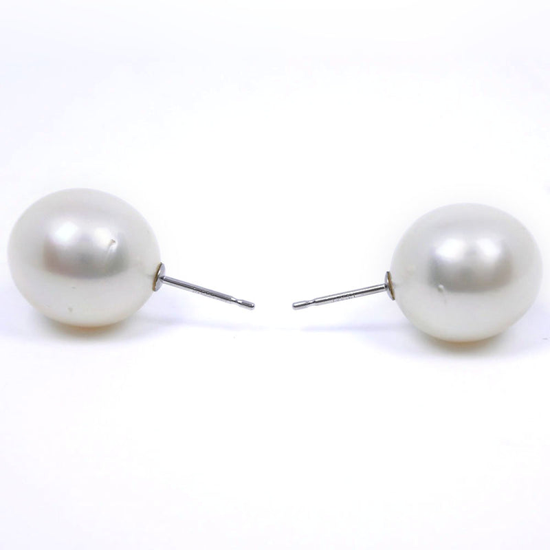 Pearl Stud Earrings PT900 Platinum x Pearl Ladies Earrings A Rank