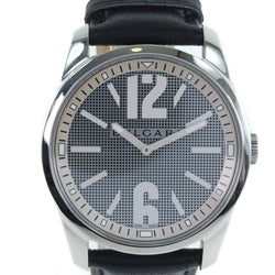 [Bvlgari] bulgari solo tempo st42s watch acero inoxidable x cuero de cuero de cuero para masculina reloj de marcado