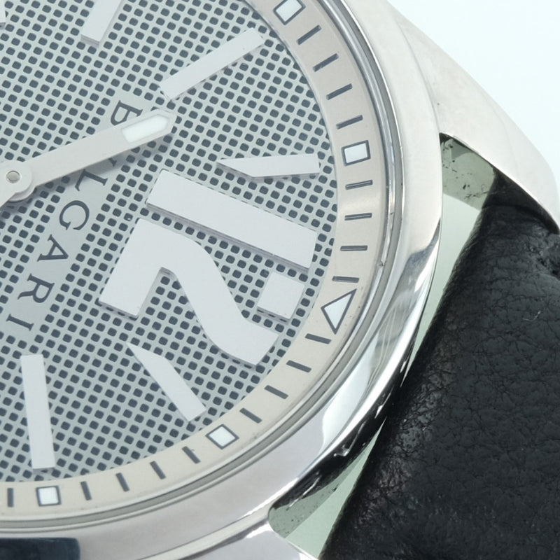 【BVLGARI】ブルガリ
 ソロテンポ ST42S 腕時計
 ステンレススチール×レザー クオーツ メンズ シルバー文字盤 腕時計
A-ランク