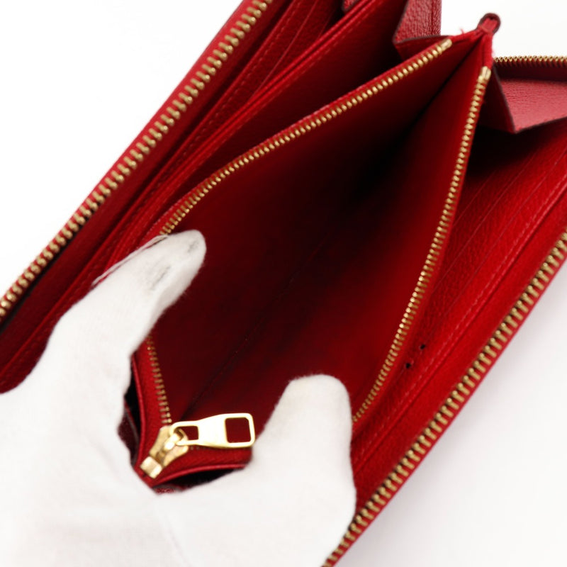 [LOUIS VUITTON] Louis Vuitton Zippy Wallet M61865 Monogram Amplant Three Red SP1129 Engraved Ladies Long Wallet B-Rank