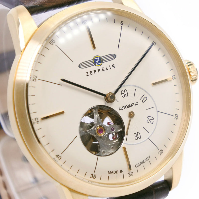 【ZEPPELIN】ツェッペリン 
 腕時計
 7362-1 ステンレススチール×レザー 自動巻き スモールセコンド 白文字盤 メンズSランク