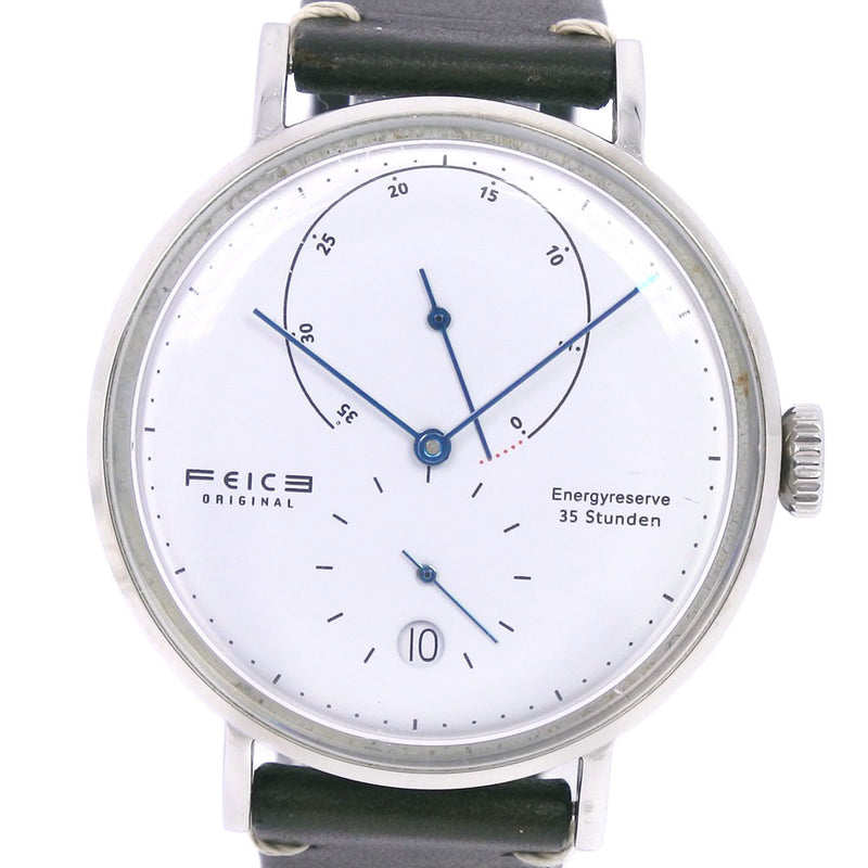 FEICE ORIGINAL FM202 腕時計
 ステンレススチール×レザー 自動巻き パワーリザーブ メンズ 白文字盤 腕時計