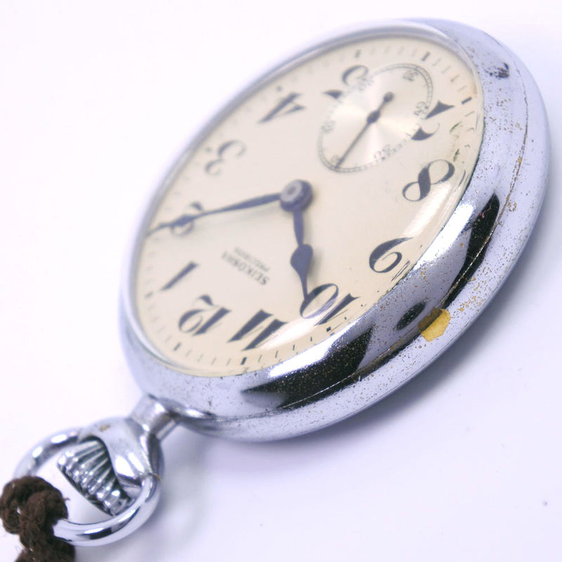 [SEIKO] SEIKO SEIKOSHA PRESISIS는 스테인레스 스틸 핸드 와이드 유엔 실버 다이얼 포켓 시계 B 순위를 넣습니다.