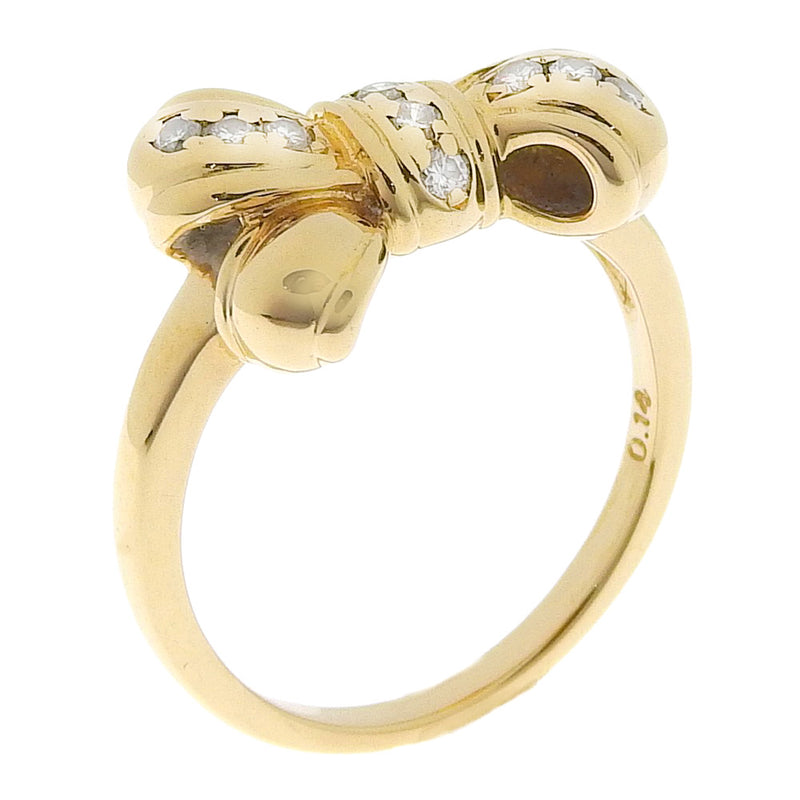 [Tasaki] Tasaki Heart K18 Oro amarillo X Diamante No. 9 0.14 Damas grabadas Anillo / anillo SA Rango