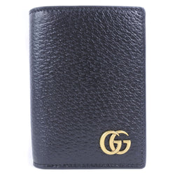 [GUCCI] Gucci business card holder GG Marmont 428737 Calf Black Unisex Card Case S Rank