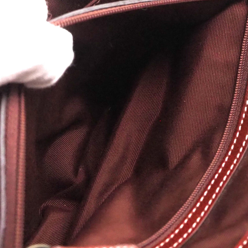 [COACH] Coach Mini Signature 7028 Canvas x Sked Red Ladies Handbag A-Rank