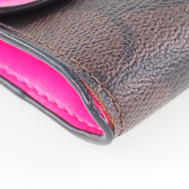 [Coach] Coach signature F87589 IMMJJ leather x PVC Pink Ladies Bi-fold Wallet B-Rank