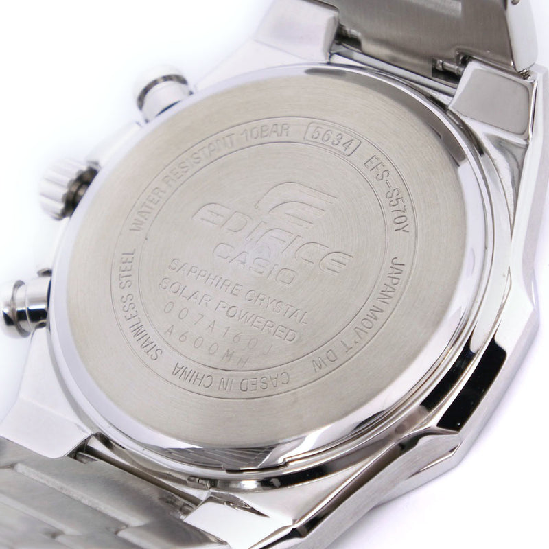【CASIO】カシオ
 EDIFICE エディフィス スリム&ソーラー EFS-S570YD-1AJF ステンレススチール シルバー ソーラー時計 アナログ表示 メンズ 黒文字盤 腕時計
Aランク