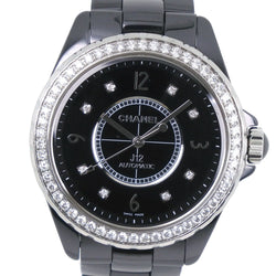 [샤넬] 샤넬 J12 다이아몬드 베셀 H3109 시계 세라믹 X 다이아몬드 자동 남성 블랙 다이얼 시계 랭크