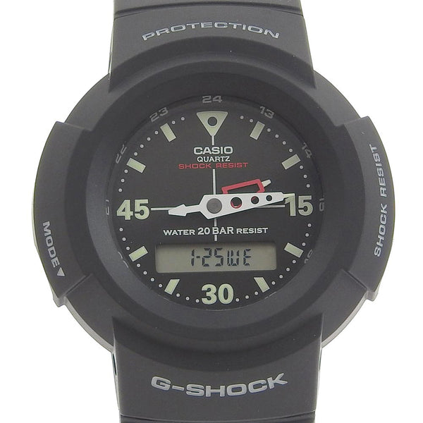 [CASIO] CASIO G-SHOCK / G 충격 시계 이중 시간 AW-500E-1EDR 스테인리스 스틸 X 고무 블랙 쿼츠 아날로그 L 디스플레이 검은 다이얼 G-Shock / G 충격 맨 A+Rank