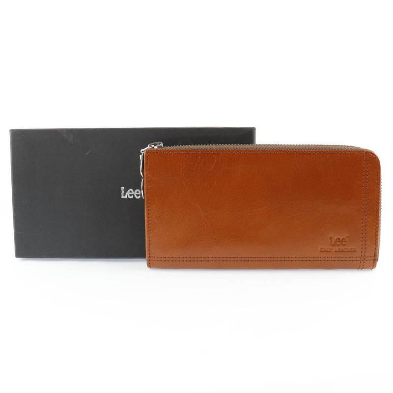 [Lee] Lee Cowhide Tea Men 's Long Wallet S Rank
