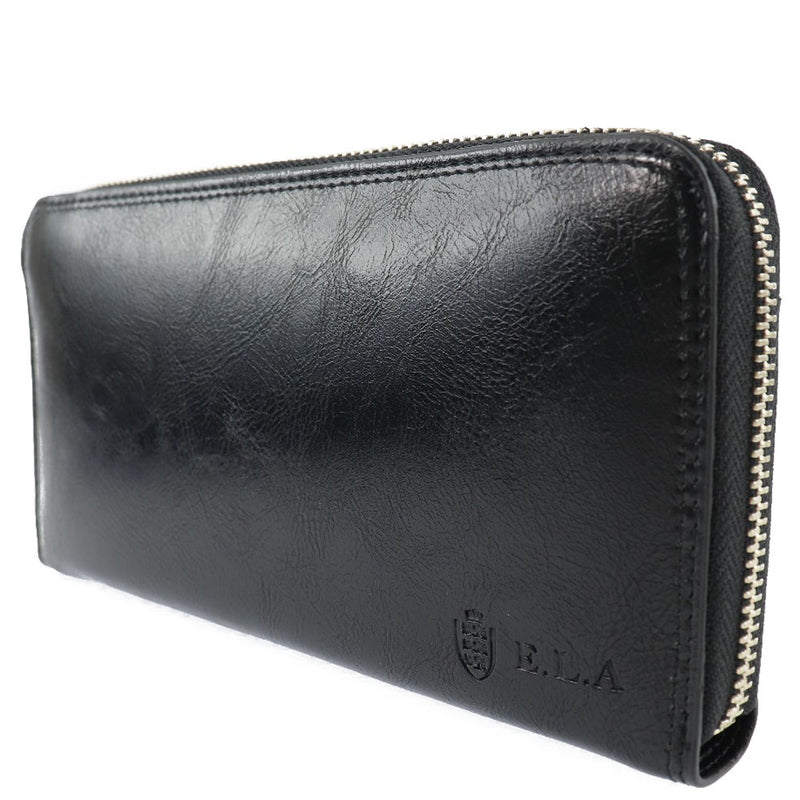 Long wallet ELA-9029 Synthetic leather black fastener Men's S rank