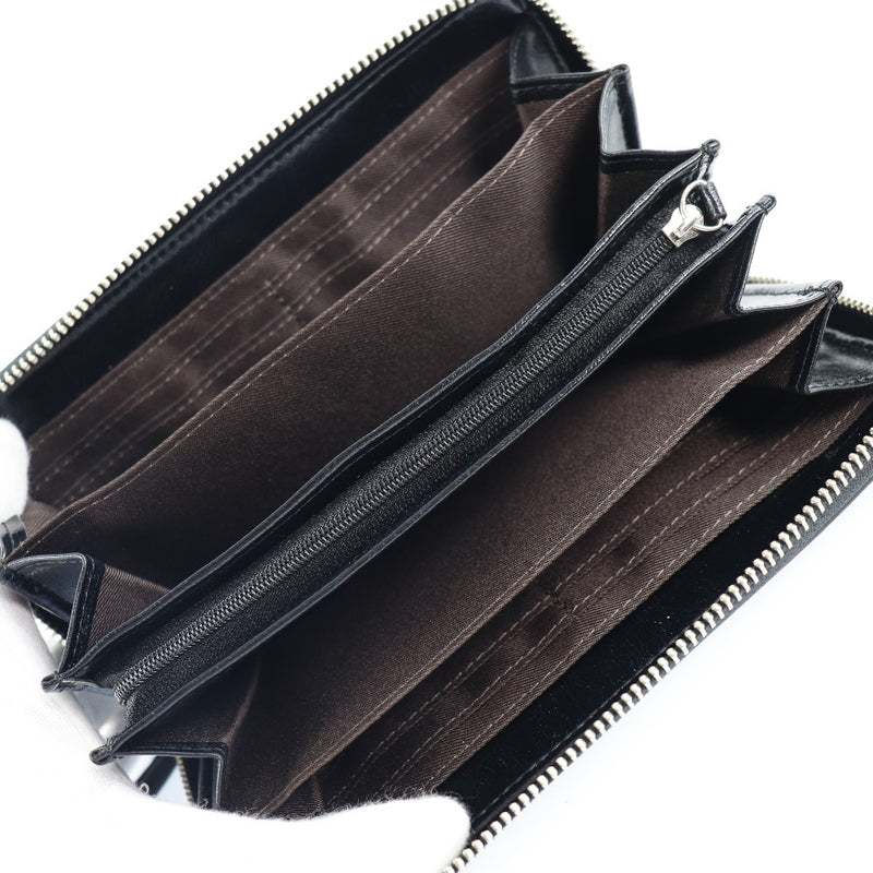 Long wallet ELA-9029 Synthetic leather black fastener Men's S rank