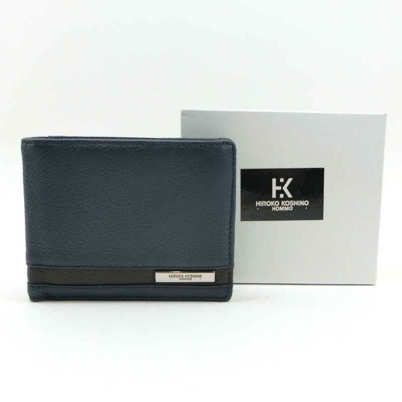 【HIROKO KOSHINO】ヒロコ・コシノ
 HH-AN005 牛革 紺 メンズ 二つ折り財布
Sランク