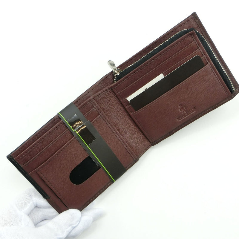 [Hiroko Koshino] 사자의 Hiroko Koshino 심장 LH-AA023 Cowhide Tea Men 's Bi-Fold 지갑 A+Rank