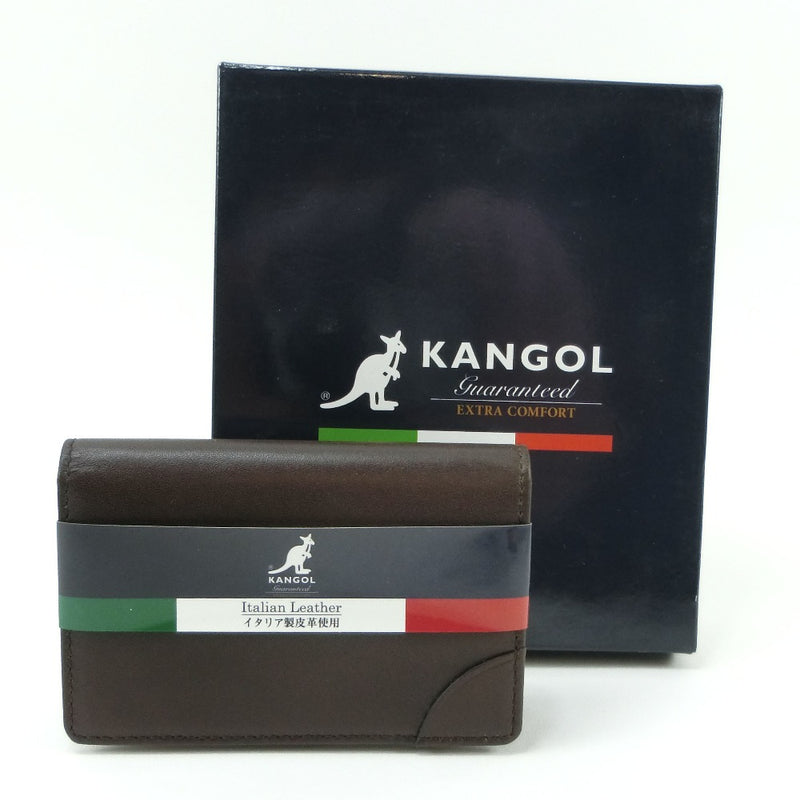 [Kangol] Kangor Cowhide Tea Men Card Holder S Rank