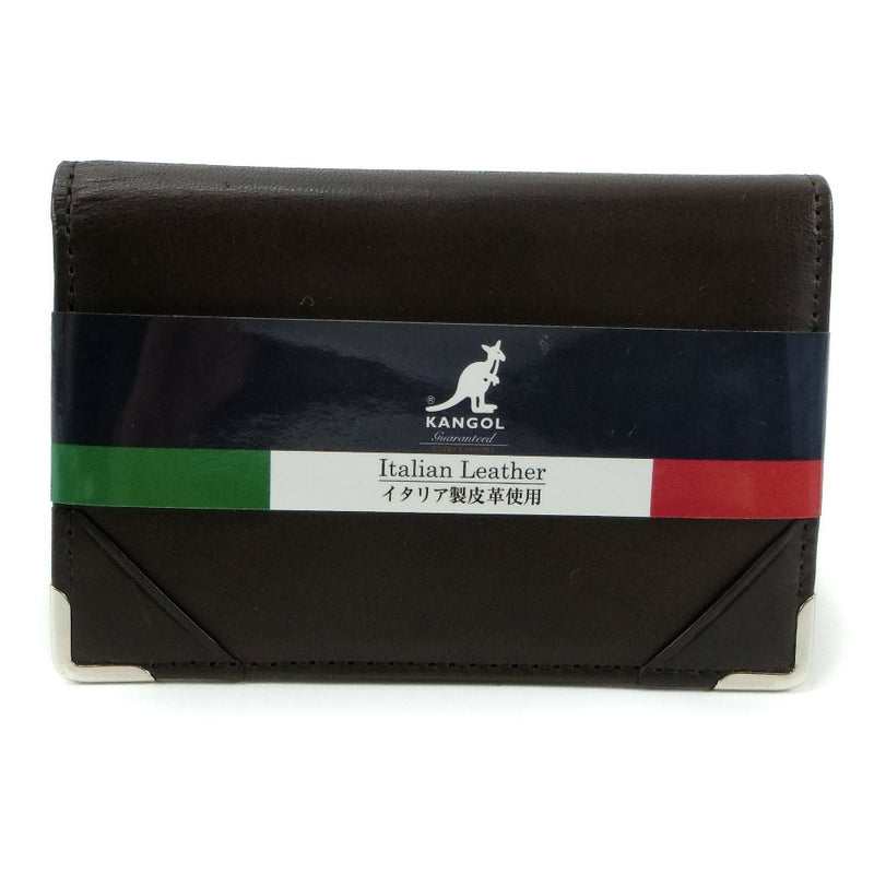 [Kangol] Kangor Cowhide Tea Men Card Holder S Rank