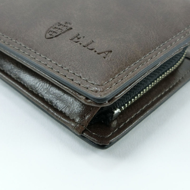 E.L.A Bi -fold Wallet Synthetic Leather Tea Open E.L.A Men's S Rank