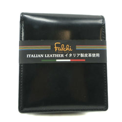 Italian leather Bi -fold Wallet Cowhide Black Open Italian Leather Men's