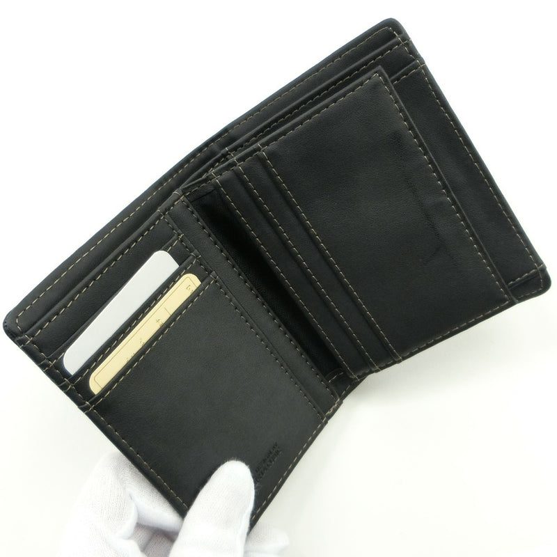 二つ折り財布
 レザー 黒 オープン メンズA+ランク