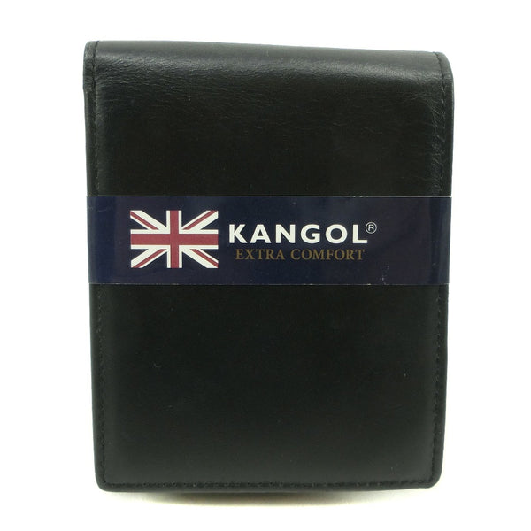 【KANGOL】カンゴール
 二つ折り財布
 牛革 黒 オープン メンズ