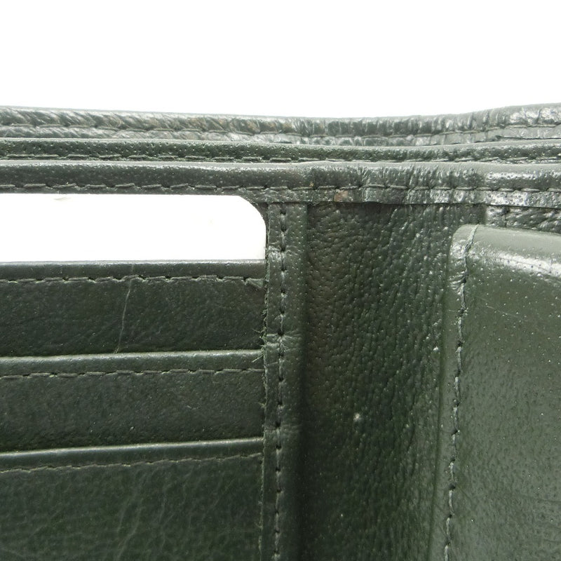 二つ折り財布
 レザー 緑 オープン メンズ