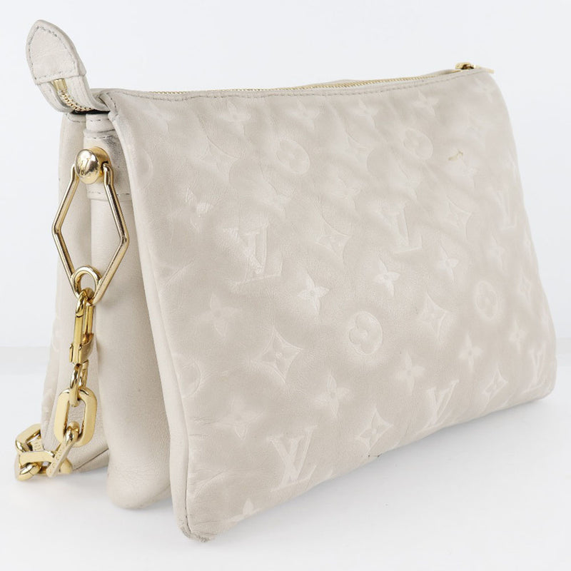 [LOUIS VUITTON] Louis Vuitton Cassan PM M57793 Ramskin Claim White PL0251 Engraved Ladies Shoulder Bag B-Rank