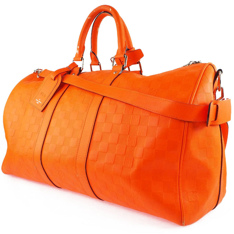 [LOUIS VUITTON] Louis Vuitton Kepol Bandriere 45 2WAY Shoulder N41142 Damian Finch Fusion Orange FO0163 Engraved Unisex Boston Bag B-Rank