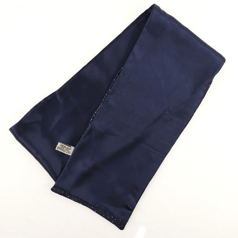 [CHANEL] Chanel Long Scarf Mademoisel Logo Silk Navy Blue Ladies Scarf