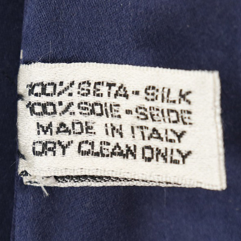 【CHANEL】シャネル
 ロングスカーフ マドモアゼル ロゴ シルク 紺 レディース スカーフ