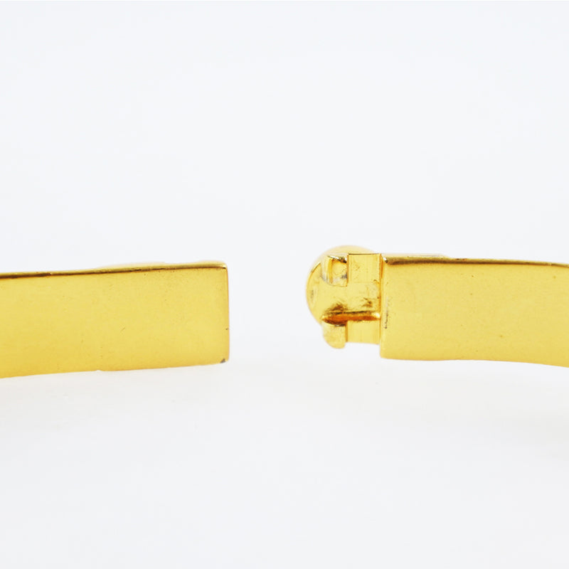 [Loewe] Loebe Anagram Gold Plating x cuero dorado damas brazalete