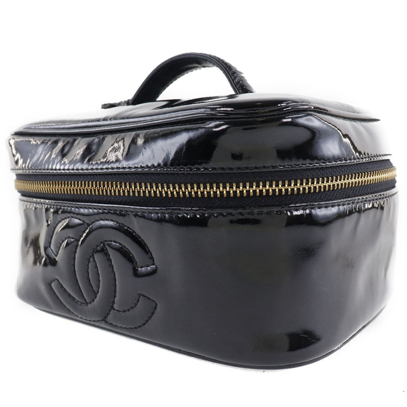 [CHANEL] Chanel Vannity Coco Mark Patent Leather Black Ladies Handbag