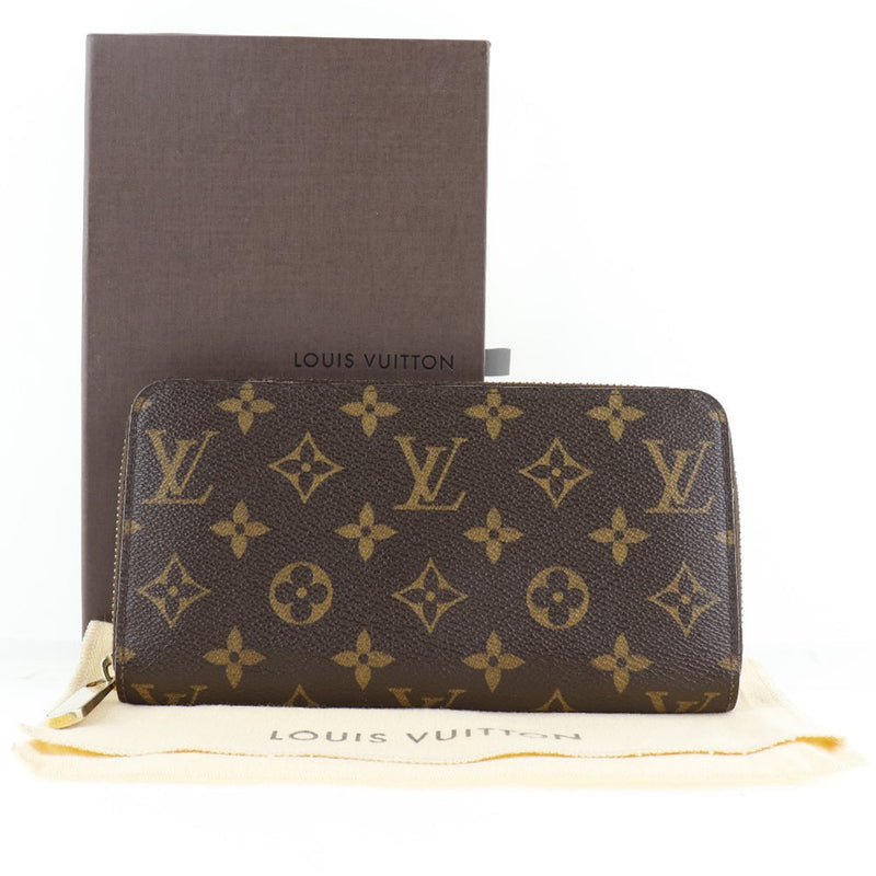 [Louis Vuitton] Louis Vuitton Zippy Wallet M42616 Monogram Canvas Tea CA2089 grabado una billetera larga A-Rank