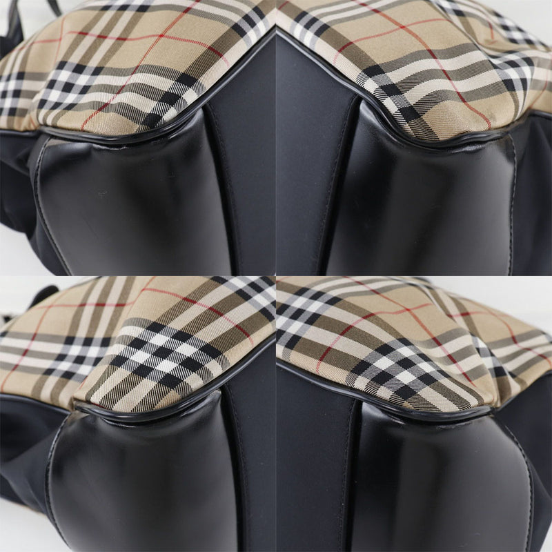 [BURBERRYS] Burberry's Novachec Nylon x Leather Tea Ladies Tote Bag A-Rank