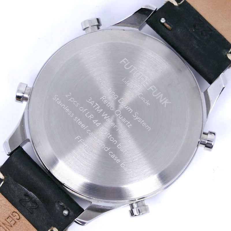 FUTURE FUNK] Future funk Drum Watch FF-102SVBU-LBK Stainless steel 