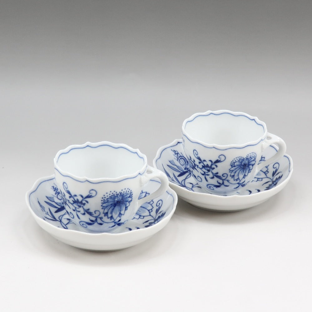 Meissen】マイセン ブルーオニオン 食器 モカカップ＆ソーサー×2 800101/00580 Blue onion _Sランク – KYOTO  NISHIKINO