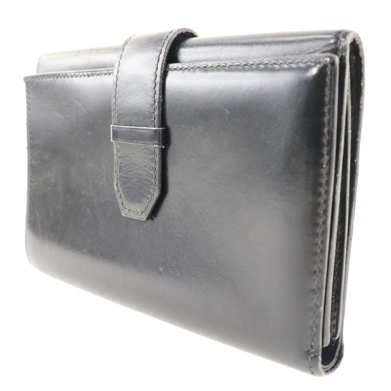[HERMES] Hermes Jura Squid Fold Wallet Box Carf Black 〇I engraved JURA Unisex