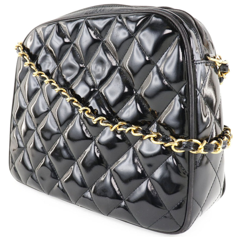 [Chanel] Chanel cadena de hombro Matrasse esmaltaje vintage bolso de hombro de damas negras