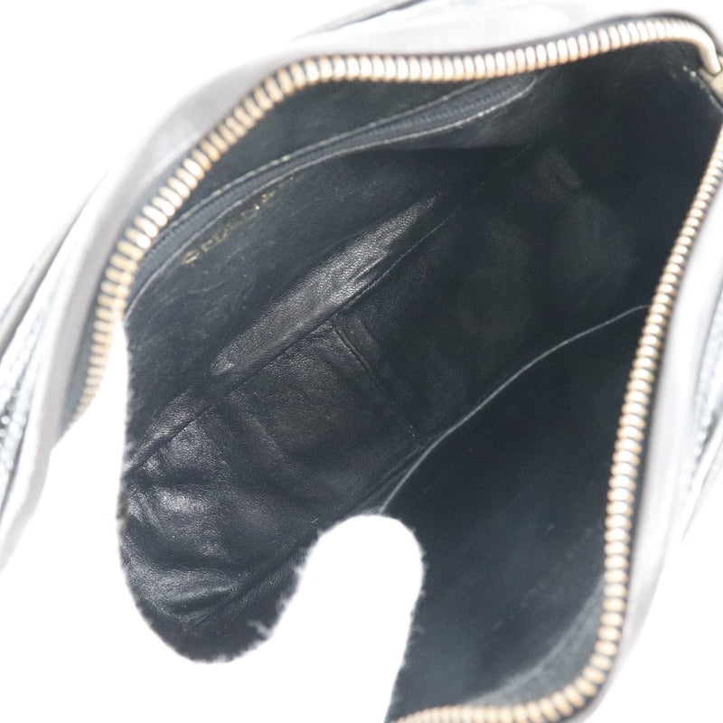 [CHANEL] Chanel Chain Shoulder Matrasse Vintage Enamel Black Ladies Shoulder Bag