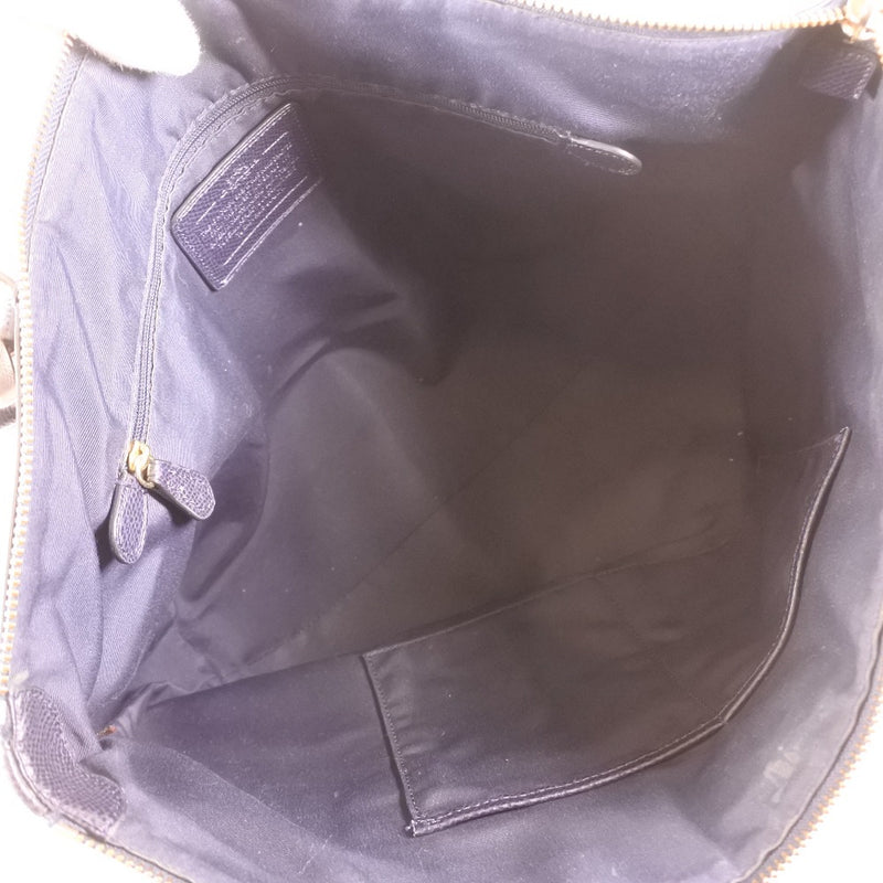 [Coach] Coach logo F35808 leather navy blue ladies tote bag