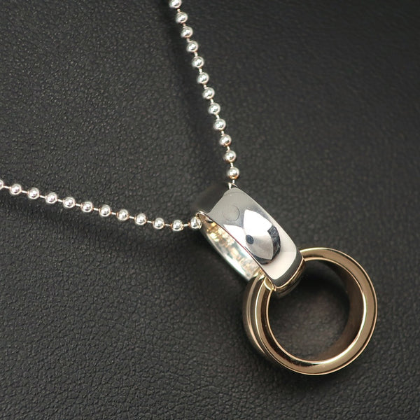 [4 ℃] Yeong Sea Double Loop Ball Chain Silver Ladies Necklace A-Rank