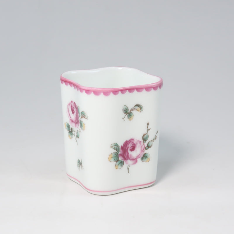 [RICHARD GINORI] Richard Ginori Antic Rose Square Demitas Cup & Sorcer Porcelain_ Tableware A-Rank