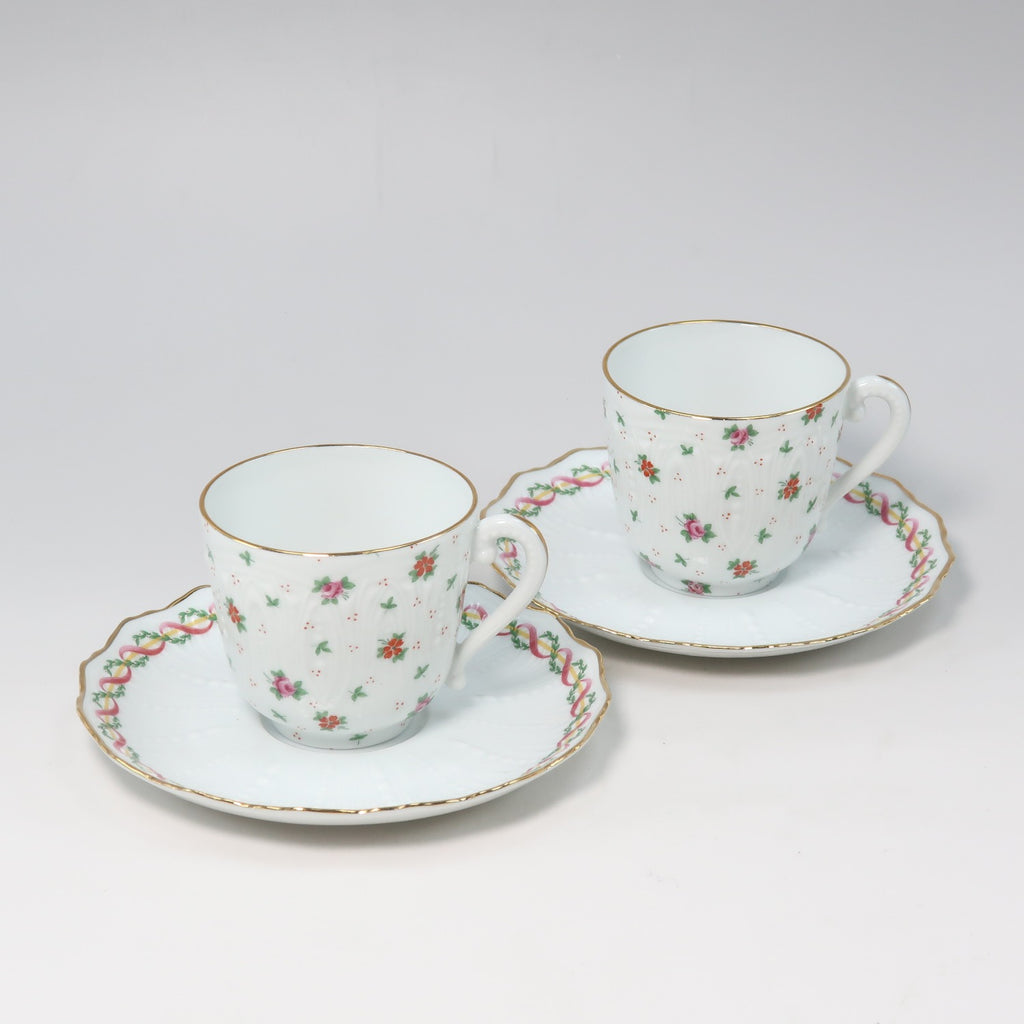 【Limoges】リモージュ フローレンス リモージュ 食器 カップ＆ソーサー×2 ポーセリン Florence Limoges _Aランク –  KYOTO NISHIKINO