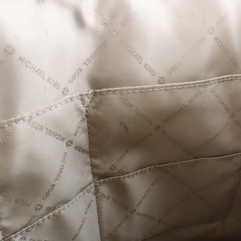 [Michael Kors] Michael课程Siara大型签名35F88GC6T7B PVC X皮革Vanilla equeen equeen of White Ladies手提袋