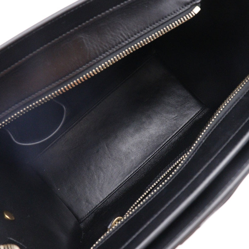 [CELINE] Celine Ragger Micro Shopper Calf x Swed Black/Blue/Gray Ladies Handbag A+Rank